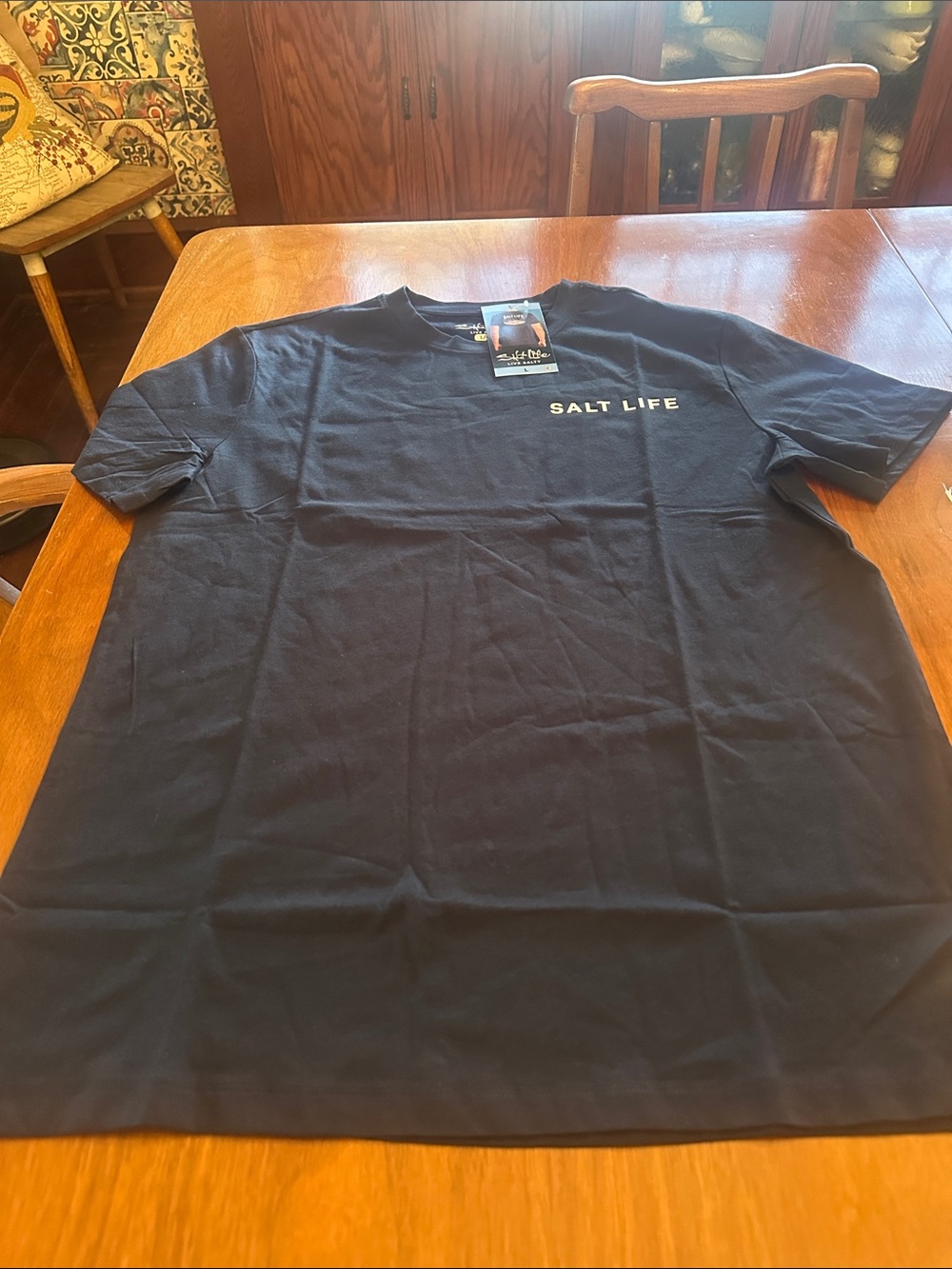 Salt Life Navy Short Sleeve Logo Tee - Men's